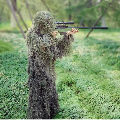 Ghillie Suit 3D Camouflage Feuilles 5 Pièces – Chasse, Airsoft, Sniper | Woodland, Désert, Neige