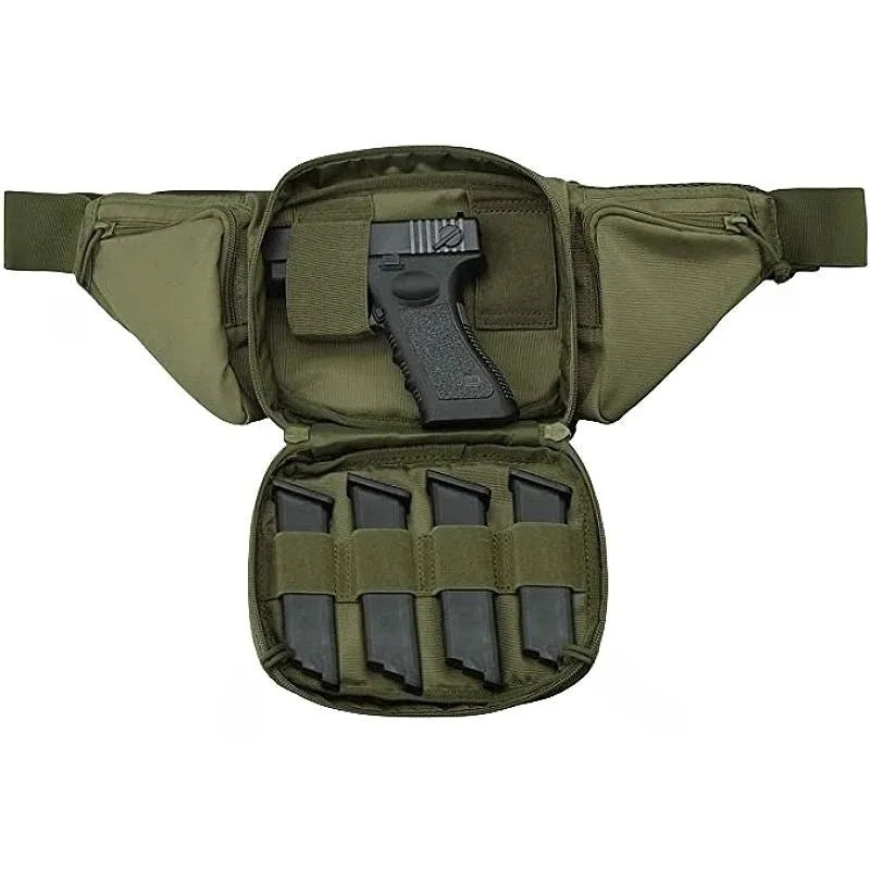 Sacoche banane tactique avec holster MOLLE - Port discret, porte-chargeurs intégrés, nylon résistant - BLACKBEARD OUTDOOR INDUSTRIES