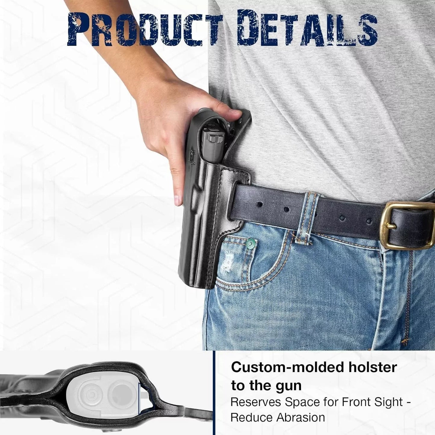 Holster Cuir Pleine Fleur OWB Sig Sauer P320 M18 Compact – Thumb Break | Main Droite | Ceinture 38-44mm - BLACKBEARD OUTDOOR INDUSTRIES