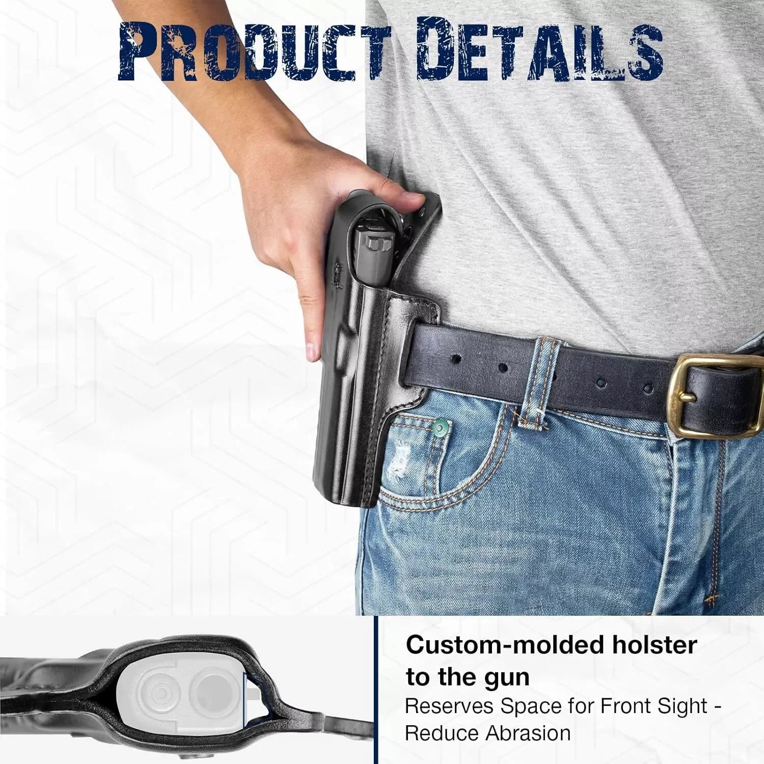 Holster Cuir Pleine Fleur OWB Sig Sauer P320 M18 Compact – Thumb Break | Main Droite | Ceinture 38-44mm - BLACKBEARD OUTDOOR INDUSTRIES
