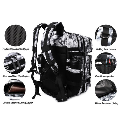 Sac à dos tactique 45 L avec système MOLLE et compartiment PC