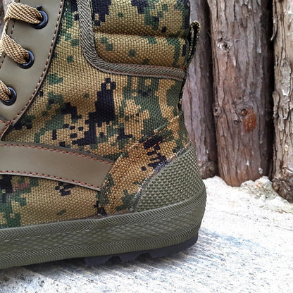 Chaussures Tactiques Camouflage Homme - Basses Anti-Dérapantes en Toile Respirante pour le Travail en Forêt