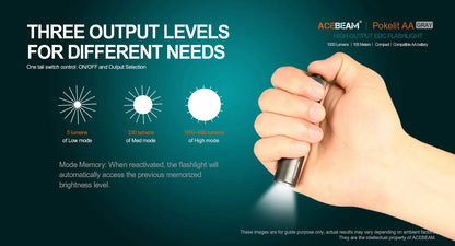 ACEBEAM pokelit AA 14500 flashlight AA torch 950 lumen Ma boutique