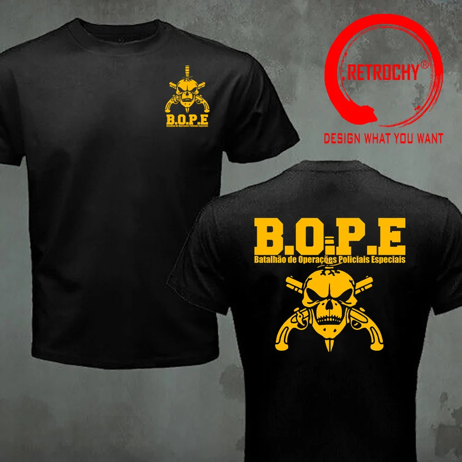 Brazil BOPE Elite Special Force T Shirt Black Beige White Cotton O-Neck Summer Short Sleeve Casual Mens T-shirt Plus Size S-6XL - BLACKBEARD OUTDOOR INDUSTRIES