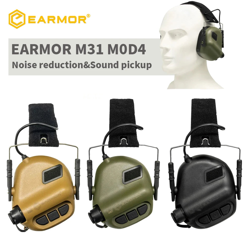 Earmor Original Tactical Headset M31 MOD4 - Casque de Protection Anti-Bruit Électronique pour Tir, Chasse et Environnement Bruyant BLACKBEARD OUTDOOR INDUSTRIES