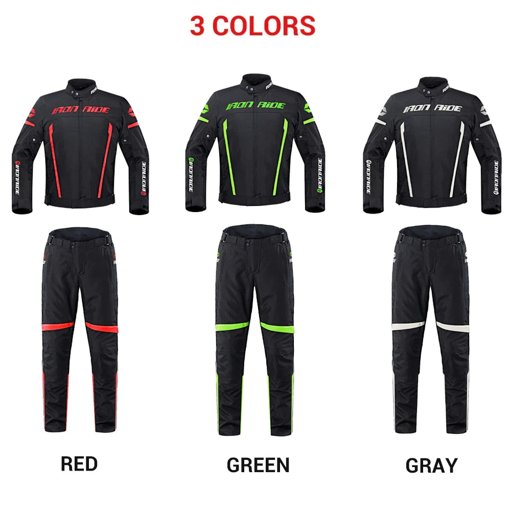 Veste Moto Imperméable + Pantalon Moto Racing – Polyester 600D Protections EVA – Unisexe – M à XXXL
