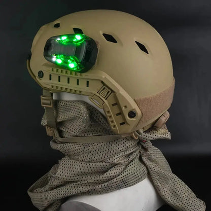 Lampe de Casque Sport – Lumière Stroboscopique Bleu, Vert, Rouge et IR Étanche pour Survie et Signalisation Outdoor Ma boutique