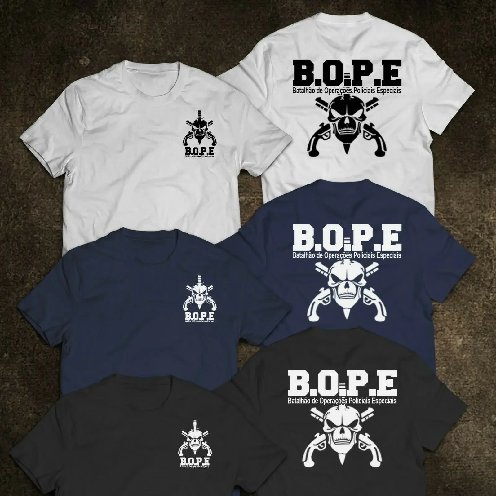 T-shirt BOPE Brésil – Force Spéciale Élite – 100% Coton, Manches Courtes, Col Rond (O-Neck) - BLACKBEARD OUTDOOR INDUSTRIES
