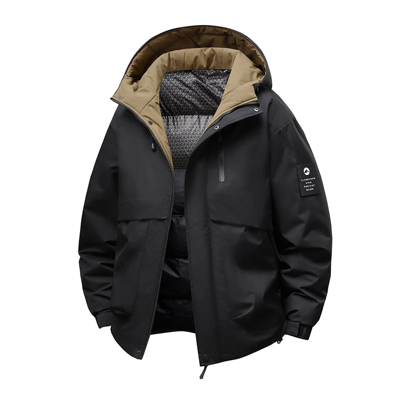 Veste homme à capuche imperméable et coupe-vent