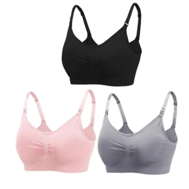 Lot de 3 Soutiens-Gorge d'Allaitement Maternité – Sans Armature, Grande Taille, Respirant