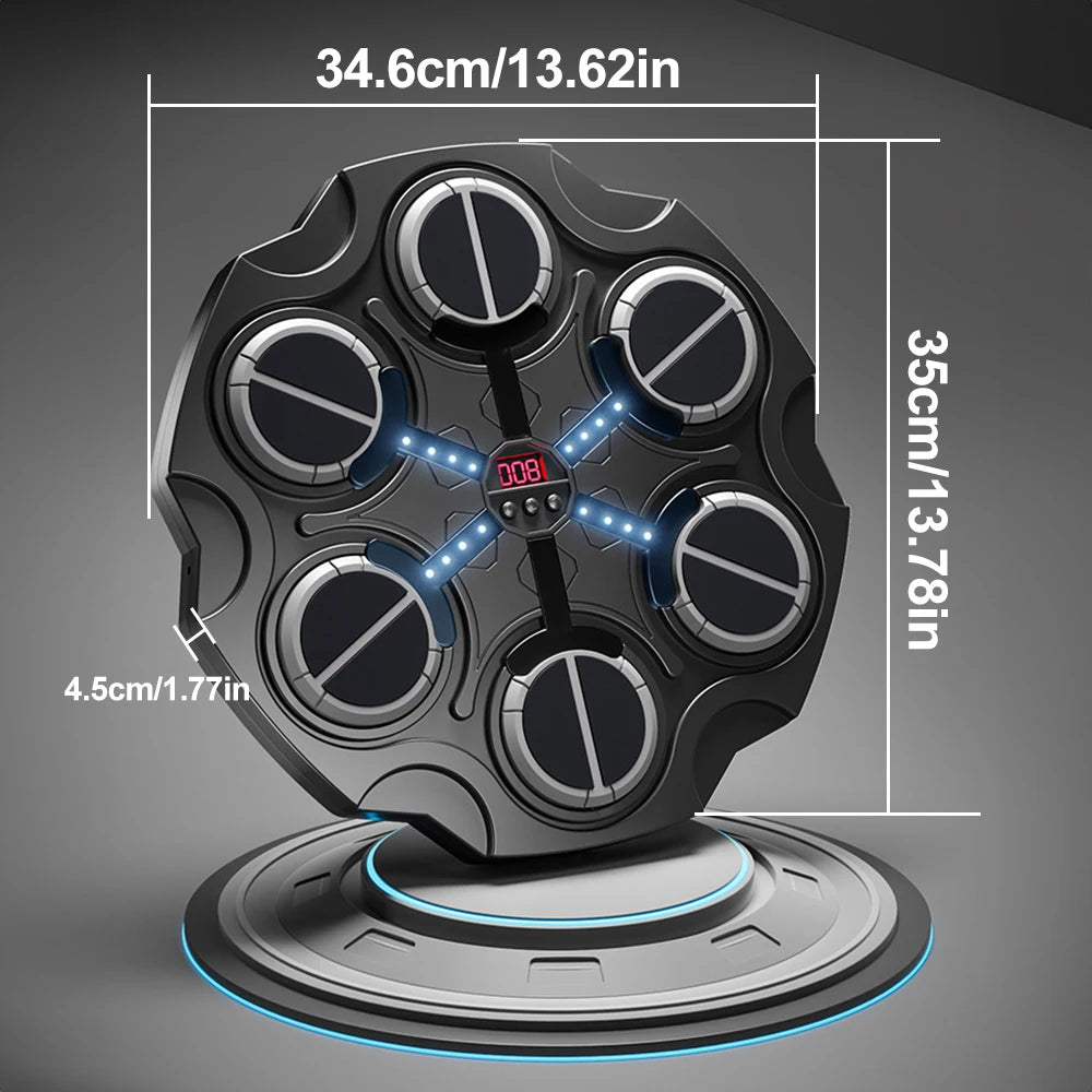 Cible de Boxe Connectée Bluetooth – Musique, Éclairage RGB & Capteur de Vitesse