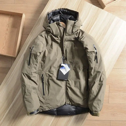 Veste hiver homme courte à capuche amovible