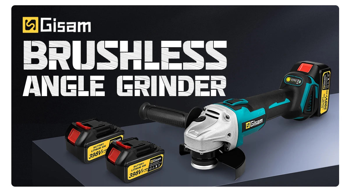 Meuleuse d’Angle Électrique Brushless 125 mm Gisam – Vitesse Variable – Compatible Batterie Makita 18V - BLACKBEARD OUTDOOR INDUSTRIES