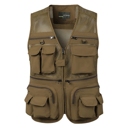 Gilet Tactique Multipoches Homme - Sans Manches, Mesh Respirant Été