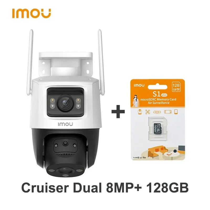 Caméra de Surveillance Extérieure Wi-Fi IMOU Cruiser Dual 8MP – Double Objectif – Détection IA Humain/Véhicule – Vision Nocturne Couleur – PTZ – IP66 Ma boutique
