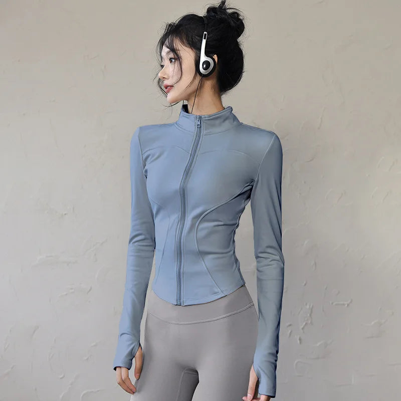 Veste de sport femme légère zippée avec passe-pouces
