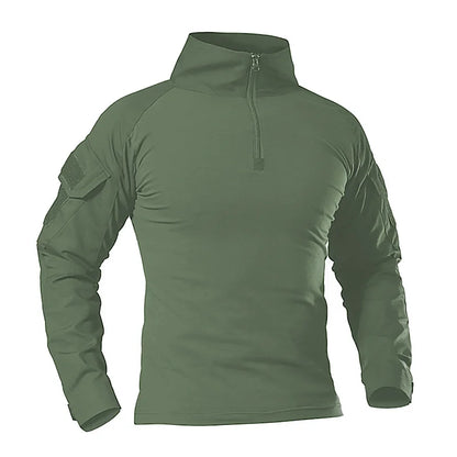 T-Shirt Tactique Militaire Manches Longues – Camouflage CP, Coton DRYTEC, Homme