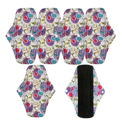 VEJYO – Lot de 5 Serviettes Hygiéniques Lavables en Charbon de Bambou Réutilisables Ma boutique