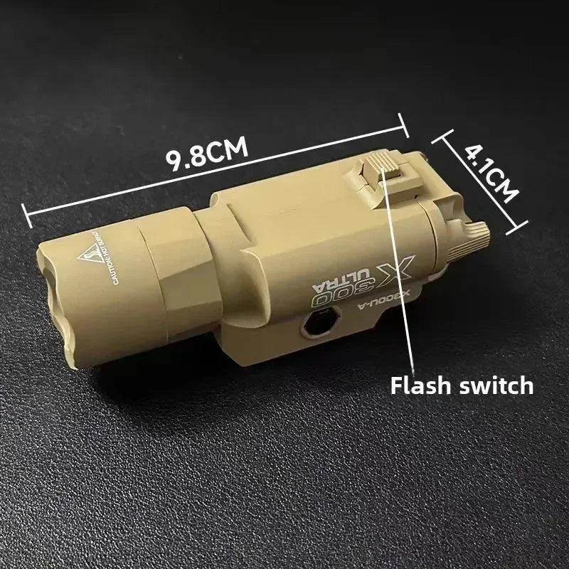 Lampe Tactique LED Rail 20mm – Stroboscope Nylon Type X300 | Airsoft & Chasse