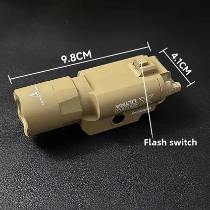Lampe Tactique LED Rail 20mm – Stroboscope Nylon Type X300 | Airsoft & Chasse