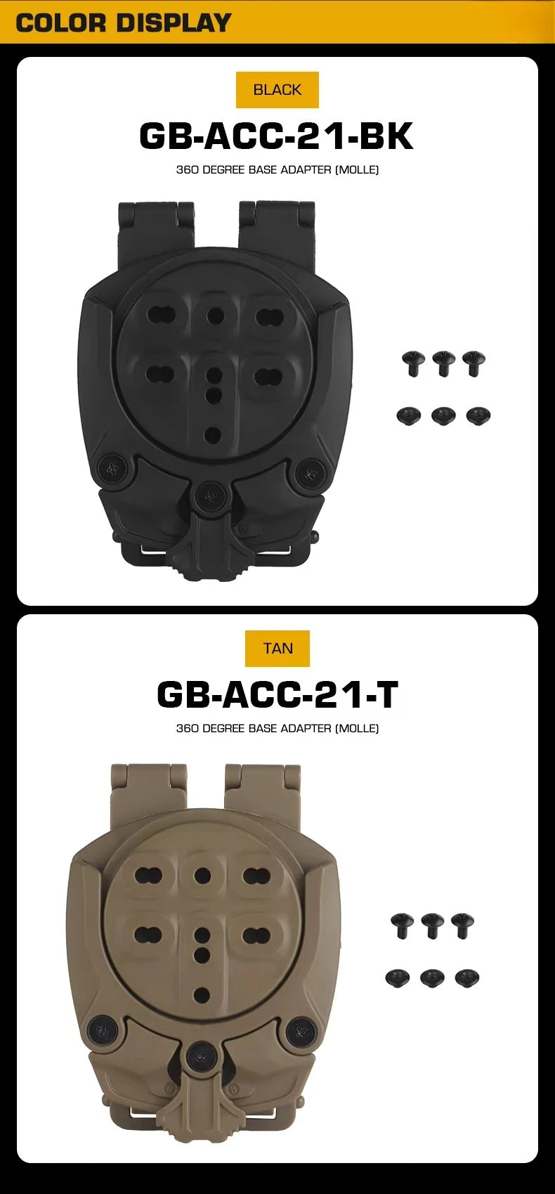 Adaptateur de Base Nylon 360° pour Support de Rotation MOLLE BLACKBEARD OUTDOOR INDUSTRIES