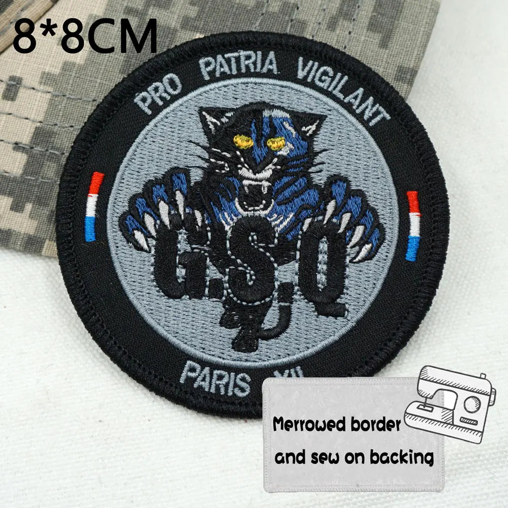 Patch Brodé France Tactique – Police Nationale & GSO | Velcro, Couture, Adhésif