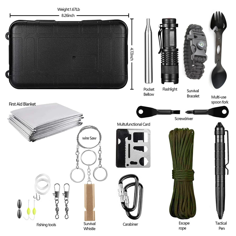 Kit de Survie d’Urgence Professionnel – Équipement Multifonctionnel Tactique pour Camping, Défense et Premiers Secours - BLACKBEARD OUTDOOR INDUSTRIES