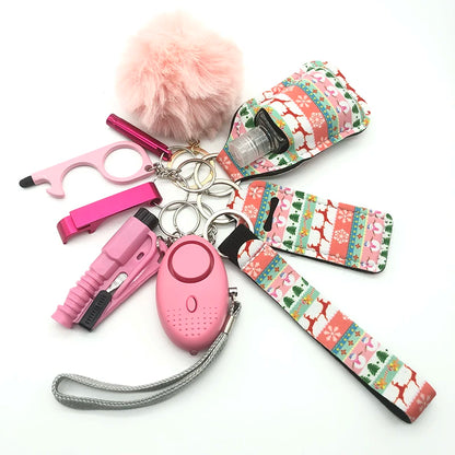 Kit porte-clés de sécurité femme 10 pièces avec dragonne