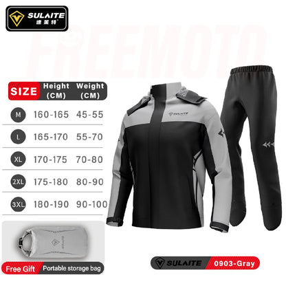 Combinaison Pluie Moto SULAITE 2 Pièces — Imperméable TPU, Bandes Réfléchissantes 360° | Unisexe M à XXXL - BLACKBEARD OUTDOOR INDUSTRIES