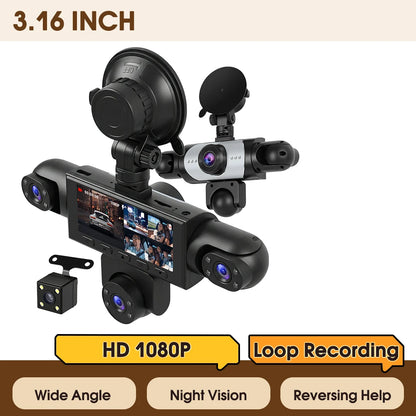 Dashcam Podofo 5 caméras 1080P avec écran 3,16 pouces