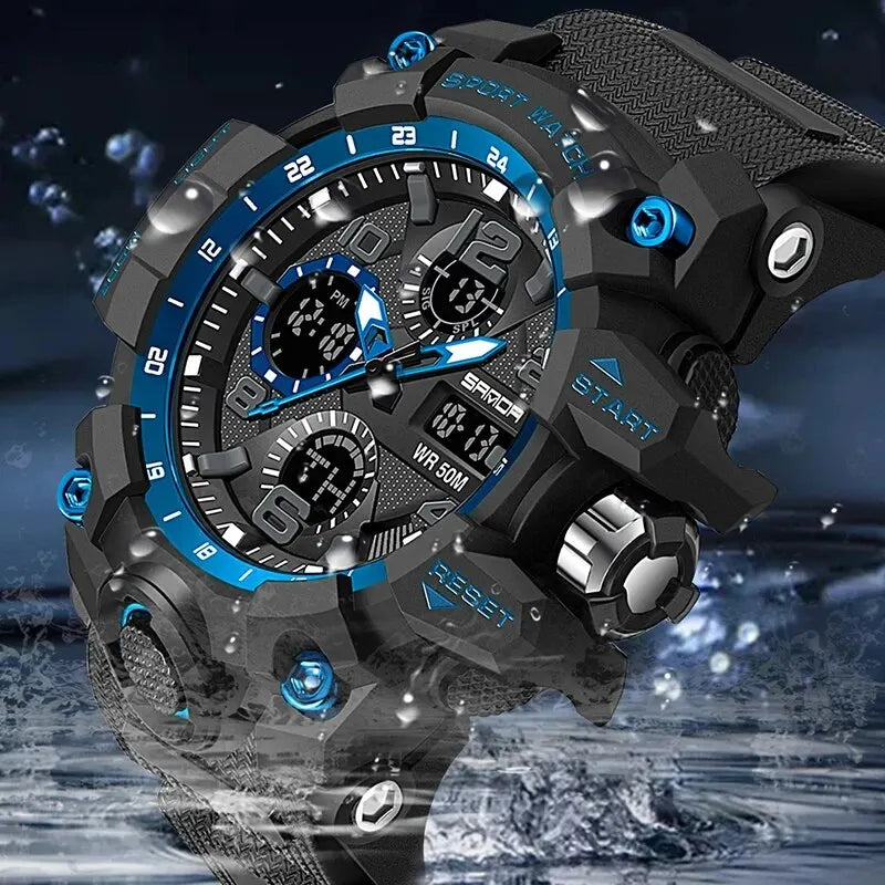 Montre militaire homme SANDA 6021 à double affichage