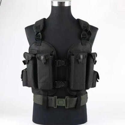 Gilet tactique homme noir en nylon