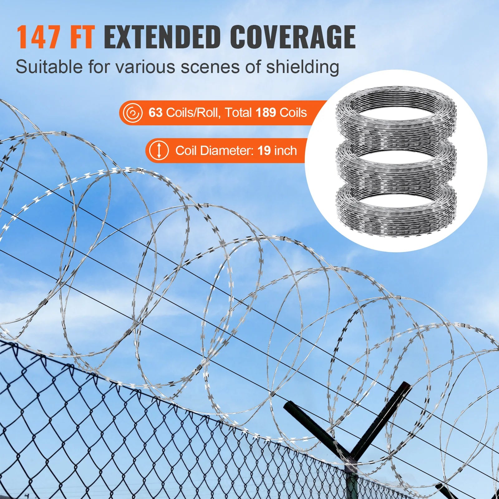 VEVOR Razor Wire – Rouleaux de Fil Barbelé Lames Doubles Spirales Galvanisé pour Clôture et Sécurité Extérieure - BLACKBEARD OUTDOOR INDUSTRIES