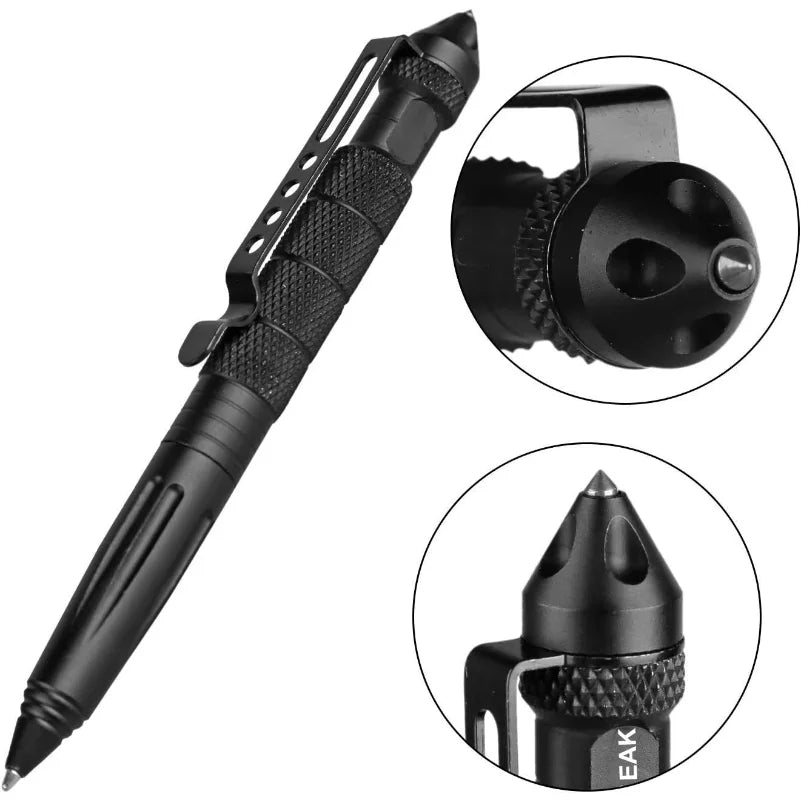 Stylo Tactique Militaire – Brise-Vitre Tungstène, Autodéfense & Écriture | 6 Recharges