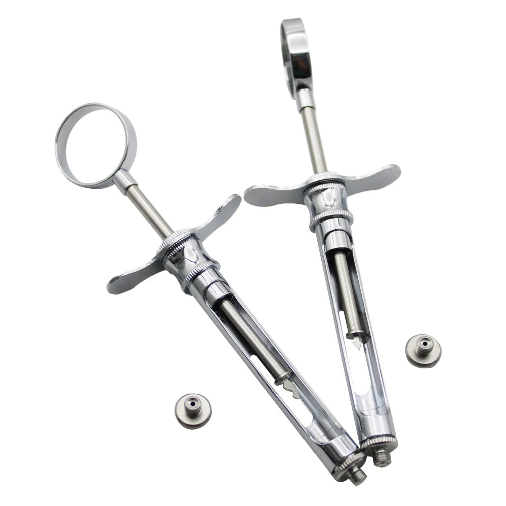 Seringue Dentaire Aspirante Acier Inoxydable avec Tête – Instrument Chirurgical Dentiste – Pointe Crochet ou Pointe Affûtée – Certifié CE