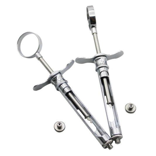 Seringue Dentaire Aspirante Acier Inoxydable avec Tête – Instrument Chirurgical Dentiste – Pointe Crochet ou Pointe Affûtée – Certifié CE