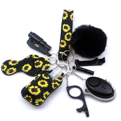 Kit porte-clés de sécurité femme 10 pièces avec dragonne