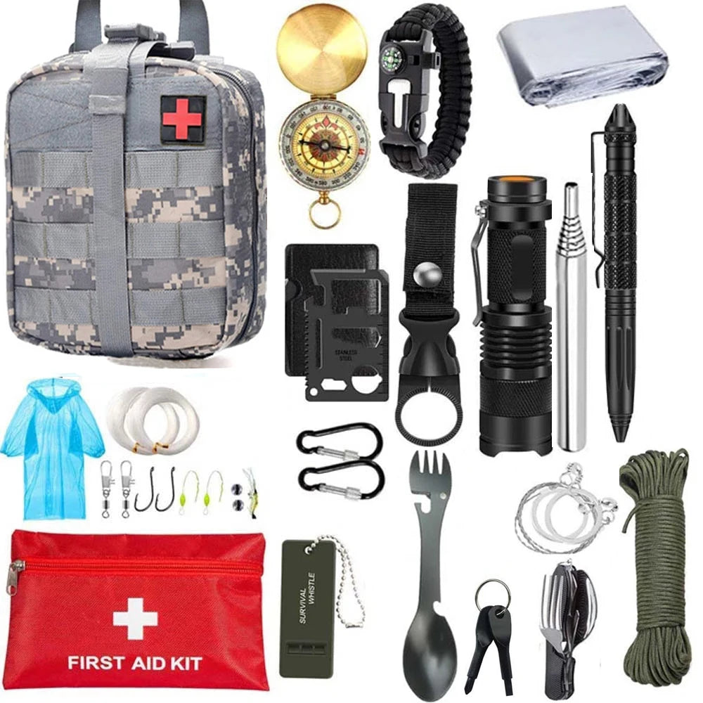 Kit de Survie Tactique – Pochette Oxford Camping, Randonnée, Premiers Secours & Urgence