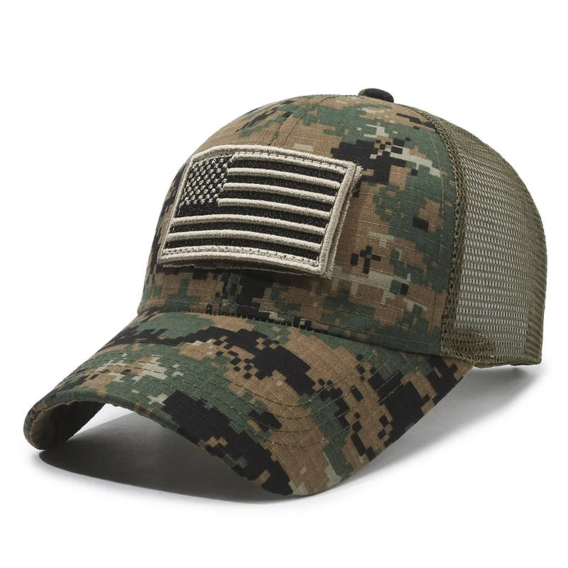 Casquette Baseball Drapeau Américain Brodé – Camouflage Respirante Unisexe | 14 Coloris - BLACKBEARD OUTDOOR INDUSTRIES