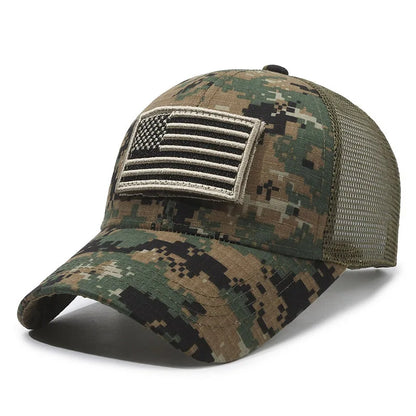 Casquette Baseball Drapeau Américain Brodé – Camouflage Respirante Unisexe | 14 Coloris - BLACKBEARD OUTDOOR INDUSTRIES