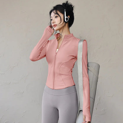 Veste de sport femme légère zippée avec passe-pouces