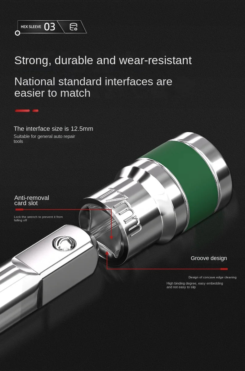 Jeu de Douilles 8-32 mm | Hexagonales 1/2" – Renforcées & Épaissies | Pour Clé à Chocs ou Pneumatique - BLACKBEARD OUTDOOR INDUSTRIES