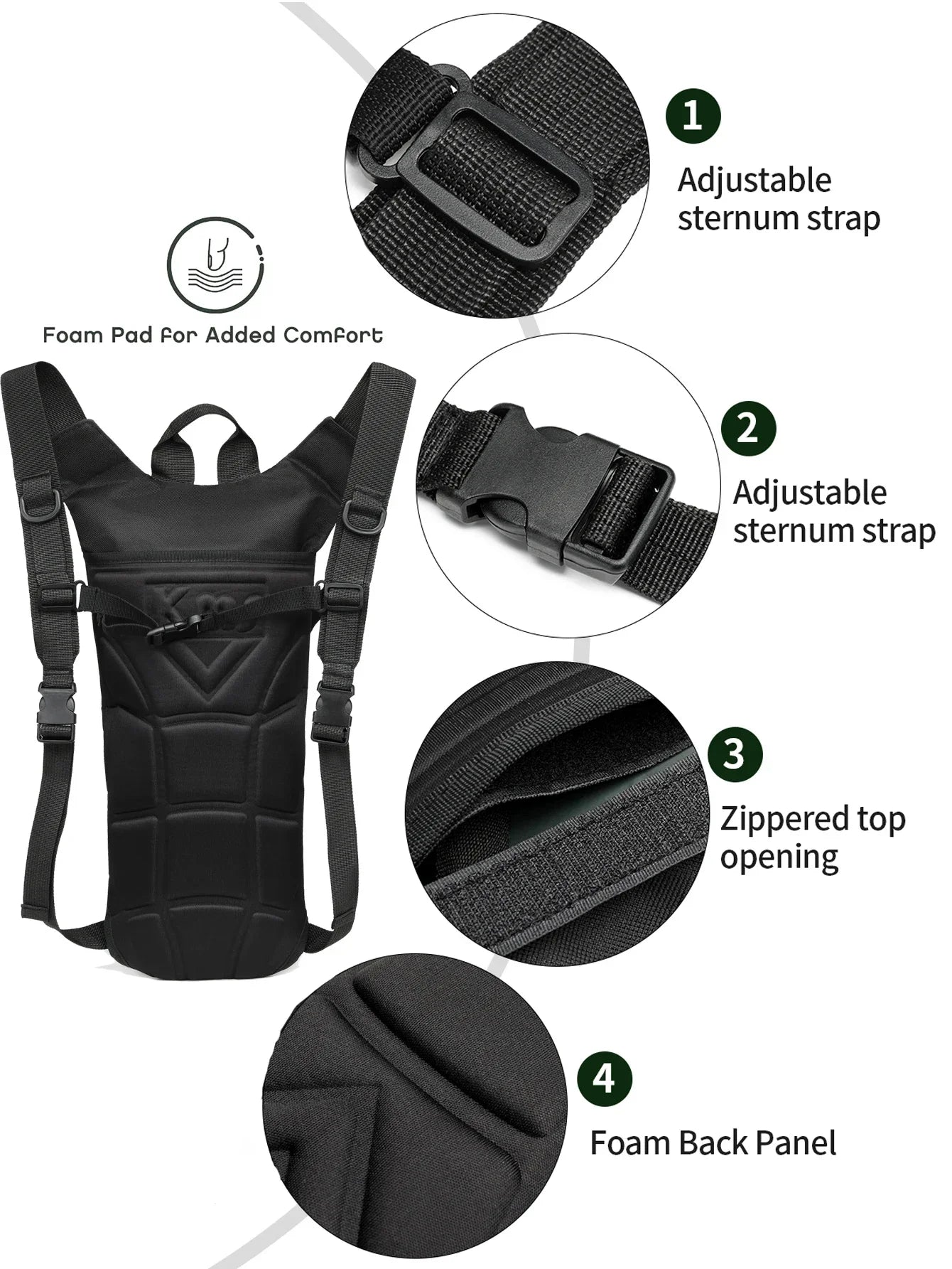Sac à Dos d’Hydratation Outdoor avec Réservoir 3L – Imperméable pour Running, Randonnée, Vélo, Chasse et Camping - BLACKBEARD OUTDOOR INDUSTRIES
