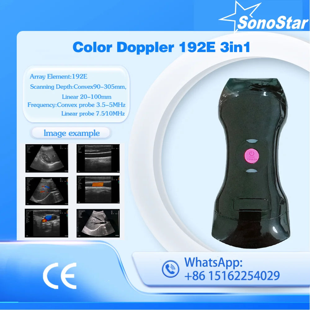Échographe Portable WiFi 3-en-1 – Sonde Linéaire, Convexe & Transvaginale avec Étui