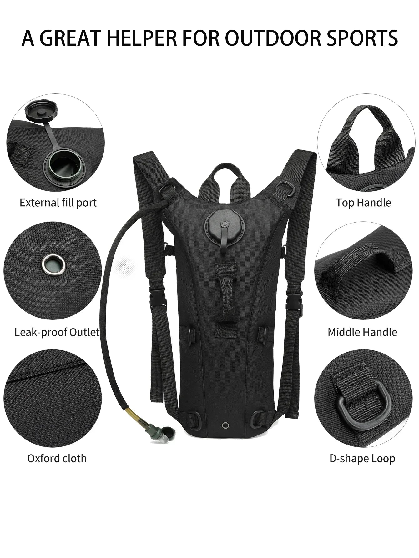 Sac à Dos d’Hydratation Outdoor avec Réservoir 3L – Imperméable pour Running, Randonnée, Vélo, Chasse et Camping - BLACKBEARD OUTDOOR INDUSTRIES