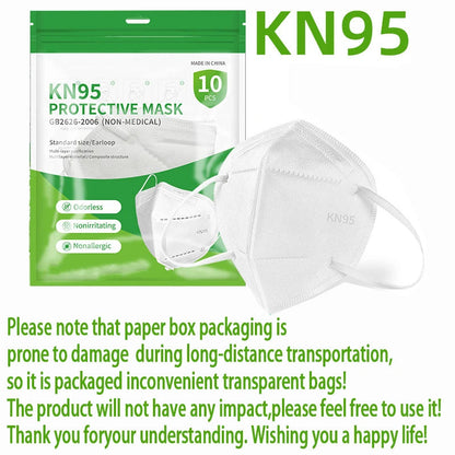 Masques KN95 5 Couches (20/40/60 Pièces) - Protection Efficace Contre la Poussière et les Particules - Élastiques Respirants, Filtration à 95% BLACKBEARD OUTDOOR INDUSTRIES