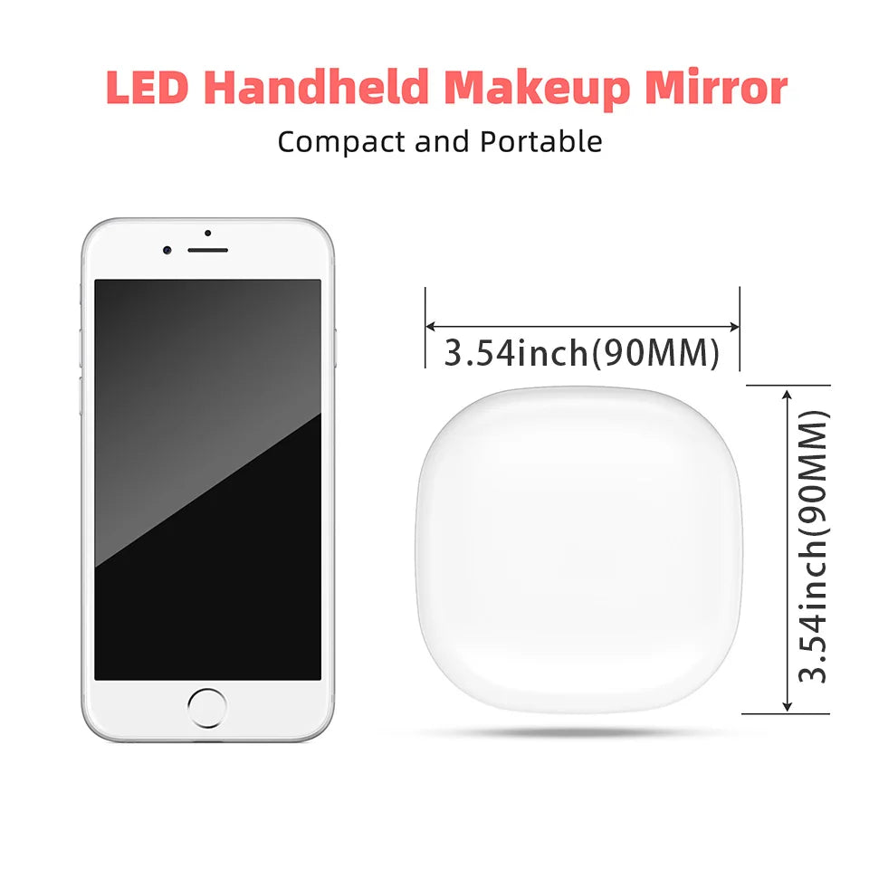 Mini Miroir de Maquillage Pliable avec LED – Grossissement 5x / 10x, Rechargeable, Miroir de Poche Compact - BLACKBEARD OUTDOOR INDUSTRIES