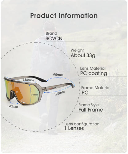 Lunettes de Vélo SCVCN UV400 - Lunettes de Sport pour Homme et Femme, Protection UV - BLACKBEARD OUTDOOR INDUSTRIES