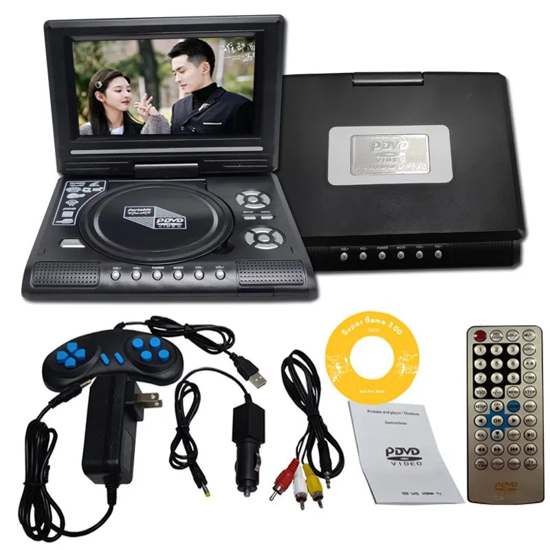 Lecteur DVD Portable 7,8" – TV/FM/USB/Jeux – DIXSG DVD-225 – Écran Rotatif 270° – Prise EU - BLACKBEARD OUTDOOR INDUSTRIES