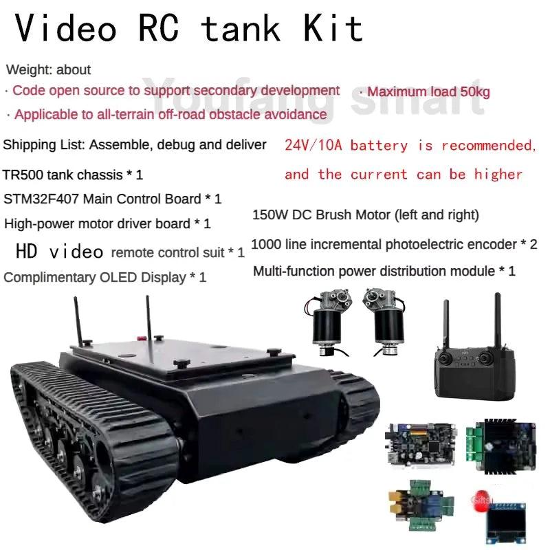Châssis Robot Chenillé TR500 50 kg — STM32 Programmable — Police, Déminage, Sauvetage, R&D & Robotique - BLACKBEARD OUTDOOR INDUSTRIES